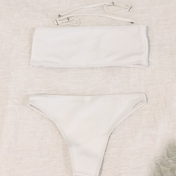Last M Sale🎉🏖White Ribbed Bandeau Bikini 🏖 - Picture 5 of 6